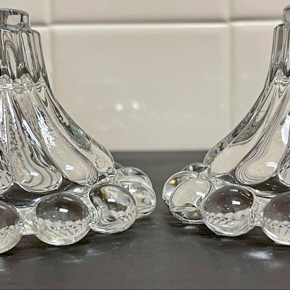 Vintage Anchor Hocking Clear Glass Berwick- Boopie Candlestick Set - Picture 13 of 15